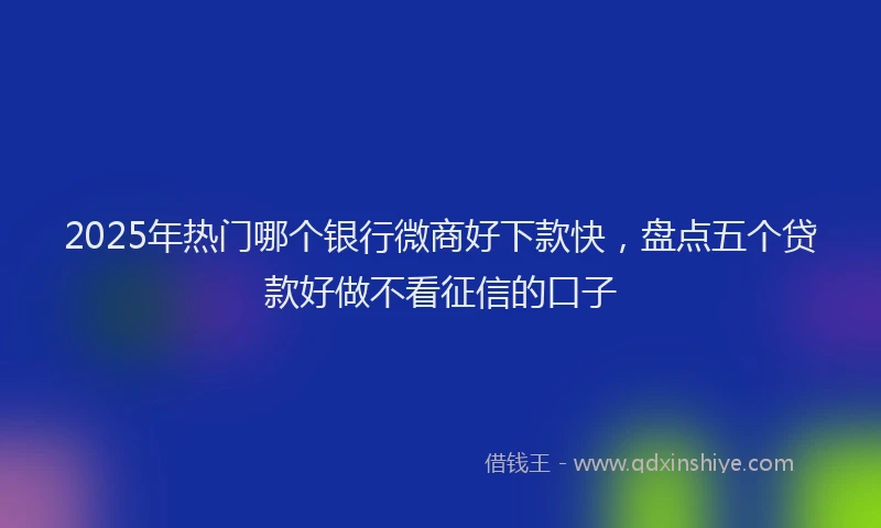 2025年热门哪个银行微商好下款快，盘点五个贷款好做不看征信的口子
