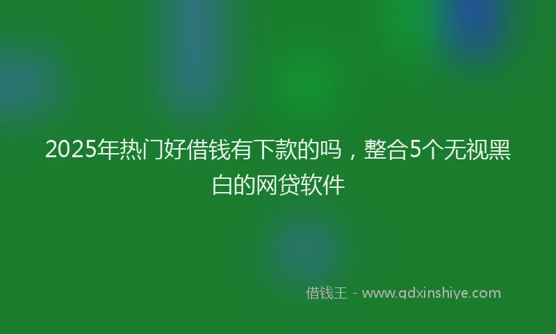 2025年热门好借钱有下款的吗，整合5个无视黑白的网贷软件