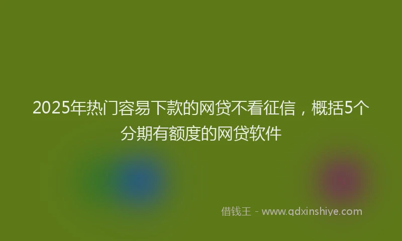 2025年热门容易下款的网贷不看征信，概括5个分期有额度的网贷软件