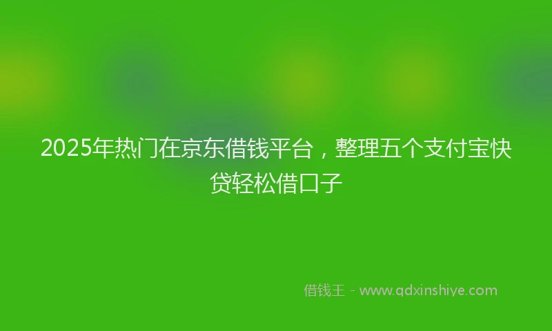 2025年热门在京东借钱平台，整理五个支付宝快贷轻松借口子