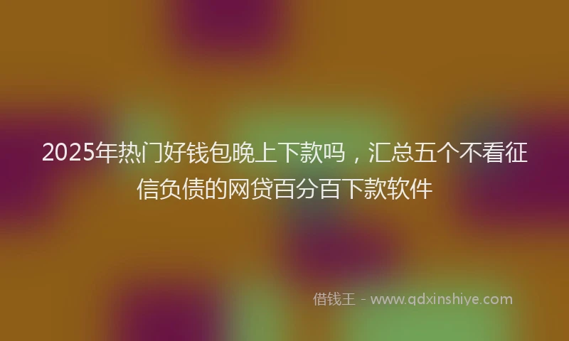 2025年热门好钱包晚上下款吗，汇总五个不看征信负债的网贷百分百下款软件