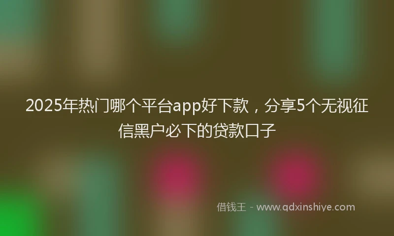 2025年热门哪个平台app好下款，分享5个无视征信黑户必下的贷款口子