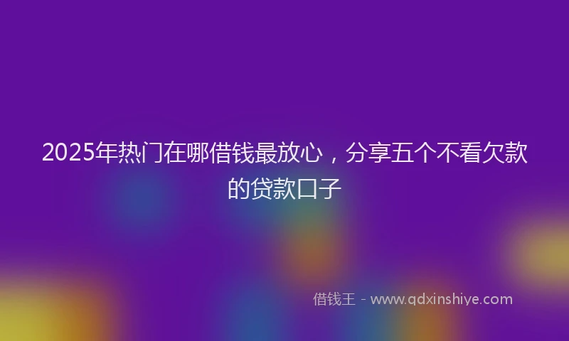 2025年热门在哪借钱最放心，分享五个不看欠款的贷款口子