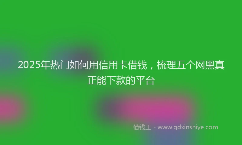 2025年热门如何用信用卡借钱，梳理五个网黑真正能下款的平台