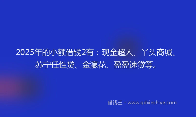 2025年的小额借钱2有：现金超人、丫头商城、苏宁任性贷、金瀛花、盈盈速贷等。