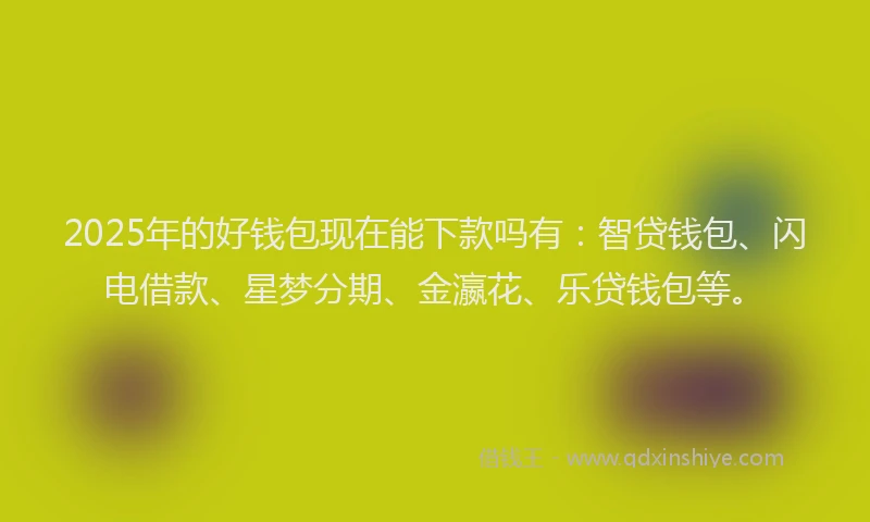 2025年的好钱包现在能下款吗有：智贷钱包、闪电借款、星梦分期、金瀛花、乐贷钱包等。