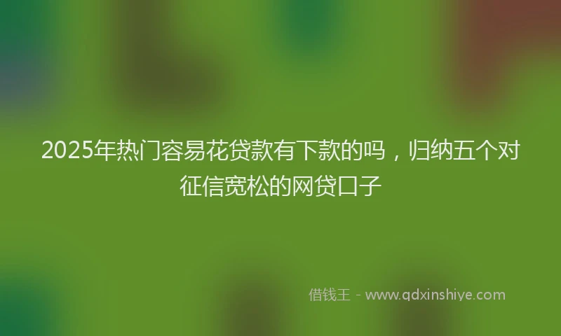 2025年热门容易花贷款有下款的吗，归纳五个对征信宽松的网贷口子