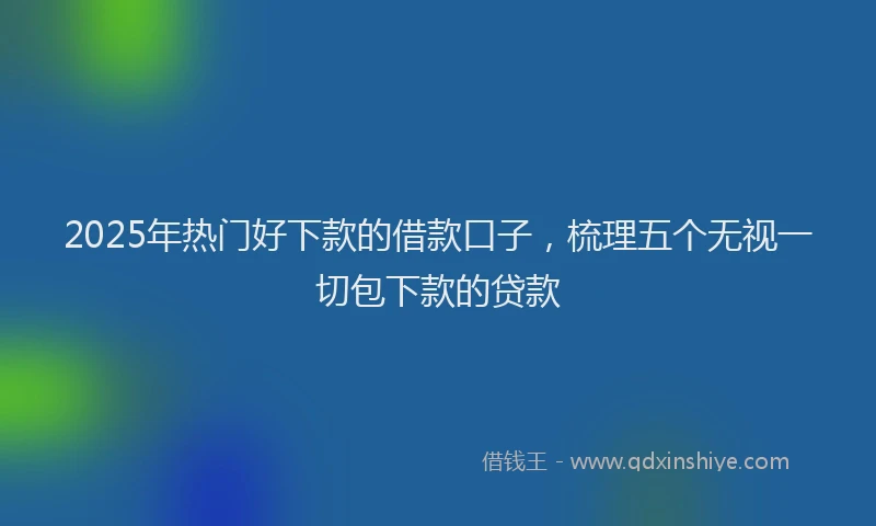 2025年热门好下款的借款口子，梳理五个无视一切包下款的贷款