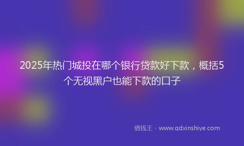 2025年热门城投在哪个银行贷款好下款，概括5个无视黑户也能下款的口子