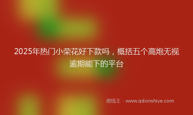 2025年热门小荣花好下款吗，概括五个高炮无视逾期能下的平台