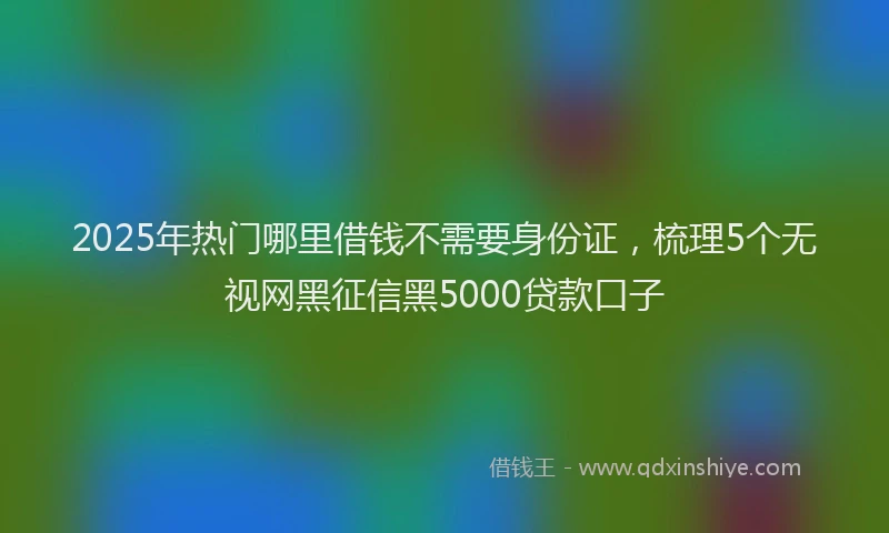 2025年热门哪里借钱不需要身份证，梳理5个无视网黑征信黑5000贷款口子