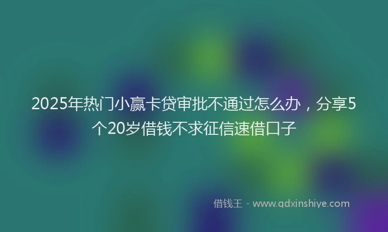 2025年热门小赢卡贷审批不通过怎么办，分享5个20岁借钱不求征信速借口子