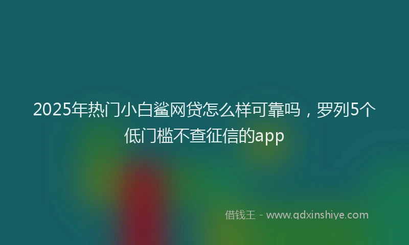 2025年热门小白鲨网贷怎么样可靠吗，罗列5个低门槛不查征信的app