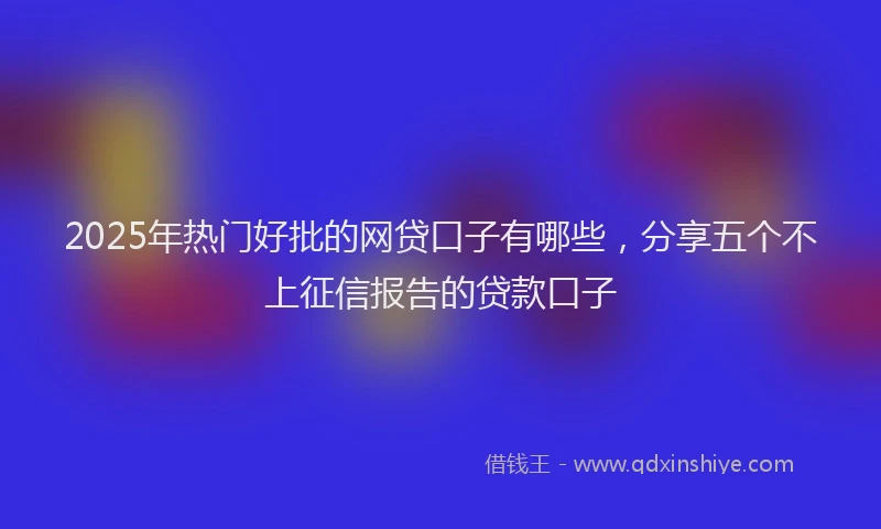 2025年热门好批的网贷口子有哪些，分享五个不上征信报告的贷款口子