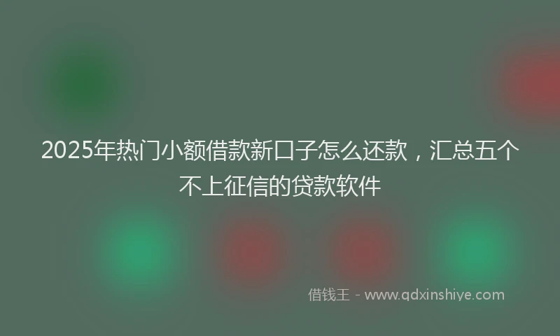 2025年热门小额借款新口子怎么还款，汇总五个不上征信的贷款软件