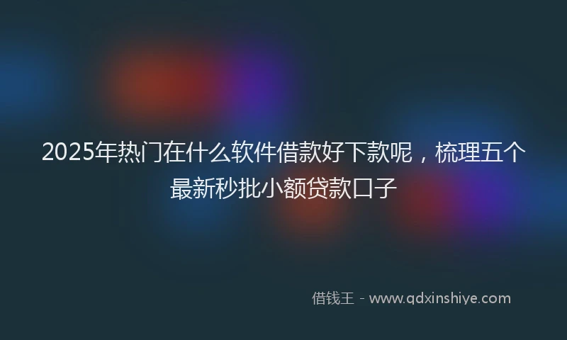 2025年热门在什么软件借款好下款呢，梳理五个最新秒批小额贷款口子