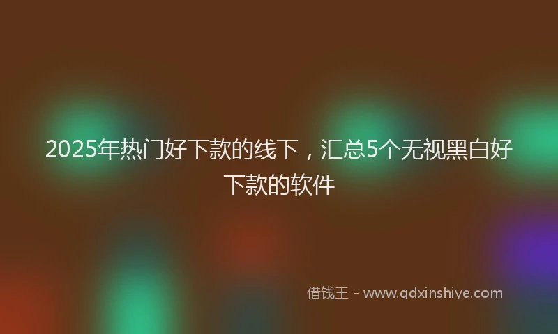 2025年热门好下款的线下，汇总5个无视黑白好下款的软件