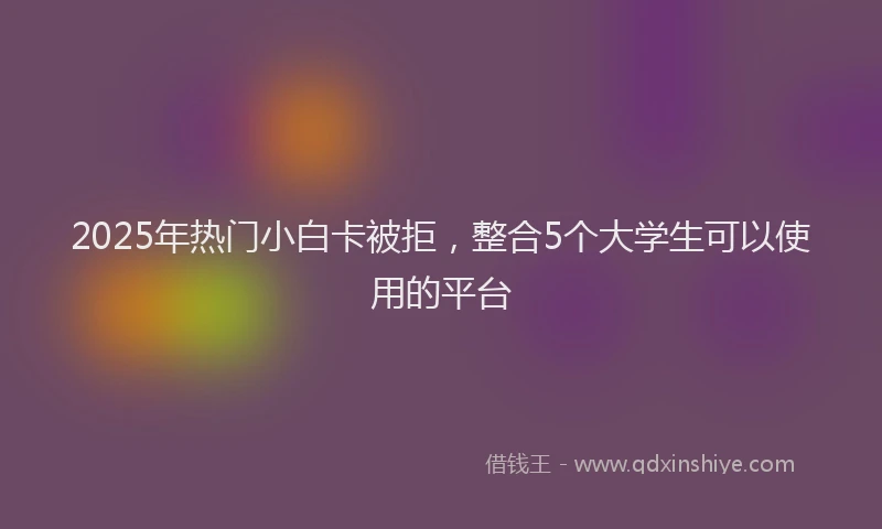 2025年热门小白卡被拒，整合5个大学生可以使用的平台