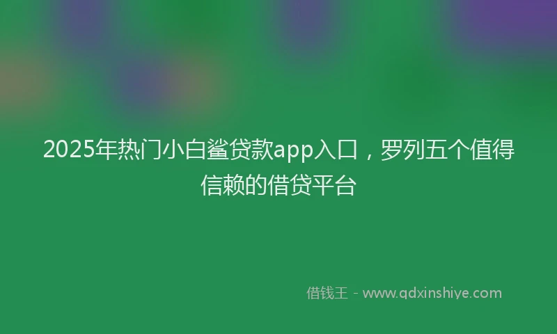 2025年热门小白鲨贷款app入口，罗列五个值得信赖的借贷平台