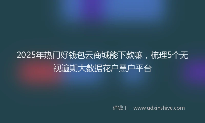 2025年热门好钱包云商城能下款嘛，梳理5个无视逾期大数据花户黑户平台
