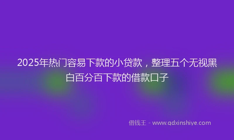 2025年热门容易下款的小贷款,整理五个无视黑白百分百下款的借款口子