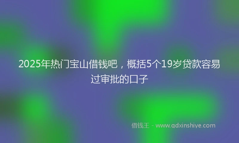 2025年热门宝山借钱吧，概括5个19岁贷款容易过审批的口子
