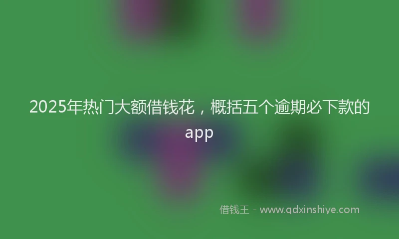2025年热门大额借钱花，概括五个逾期必下款的app