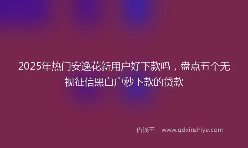 2025年热门安逸花新用户好下款吗，盘点五个无视征信黑白户秒下款的贷款