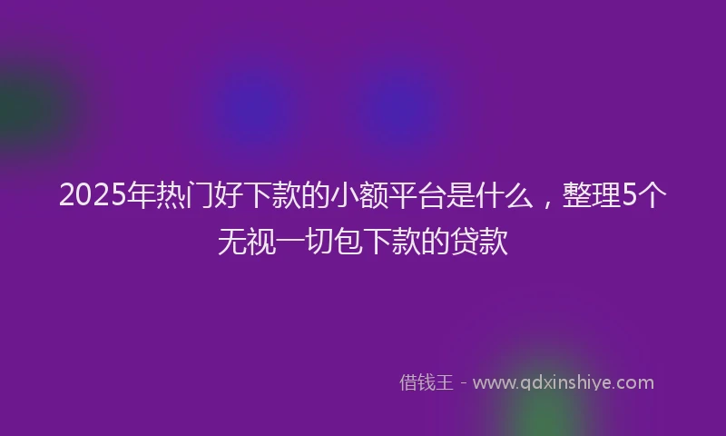 2025年热门好下款的小额平台是什么，整理5个无视一切包下款的贷款