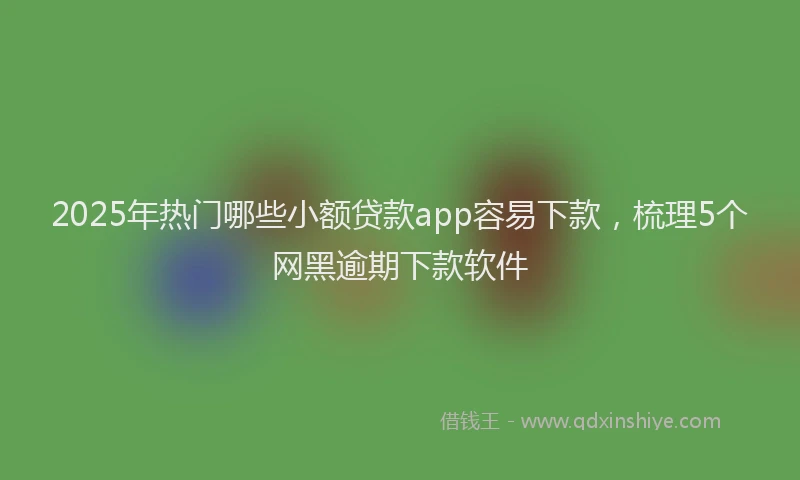 2025年热门哪些小额贷款app容易下款，梳理5个网黑逾期下款软件