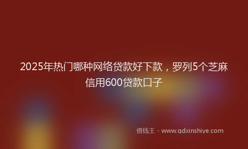 2025年热门哪种网络贷款好下款，罗列5个芝麻信用600贷款口子