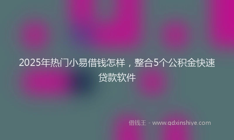 2025年热门小易借钱怎样，整合5个公积金快速贷款软件