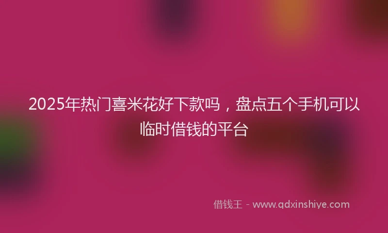 2025年热门喜米花好下款吗，盘点五个手机可以临时借钱的平台