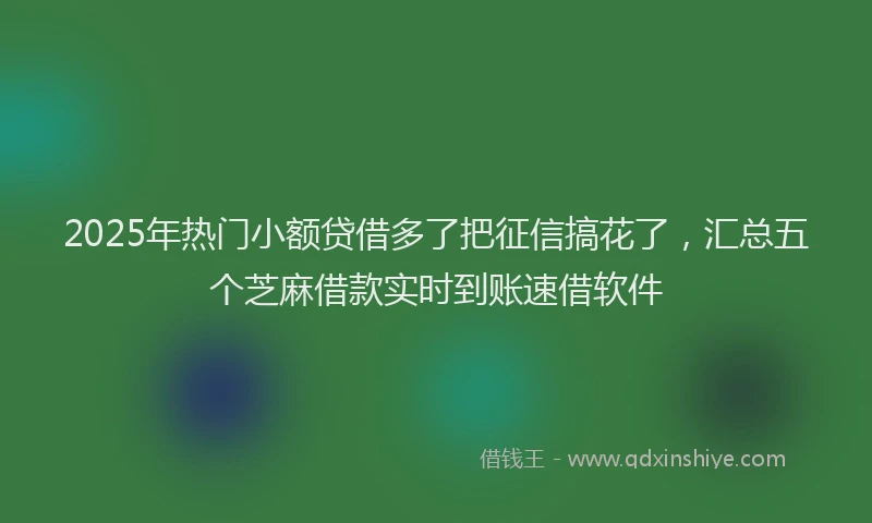 2025年热门小额贷借多了把征信搞花了，汇总五个芝麻借款实时到账速借软件