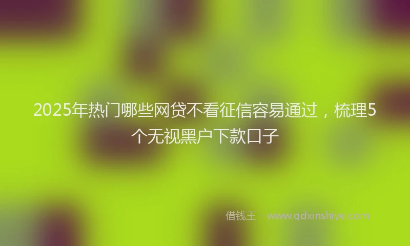 2025年热门哪些网贷不看征信容易通过，梳理5个无视黑户下款口子