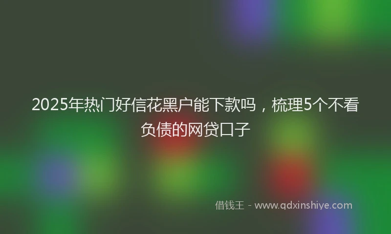 2025年热门好信花黑户能下款吗，梳理5个不看负债的网贷口子