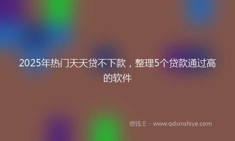 2025年热门天天贷不下款，整理5个贷款通过高的软件