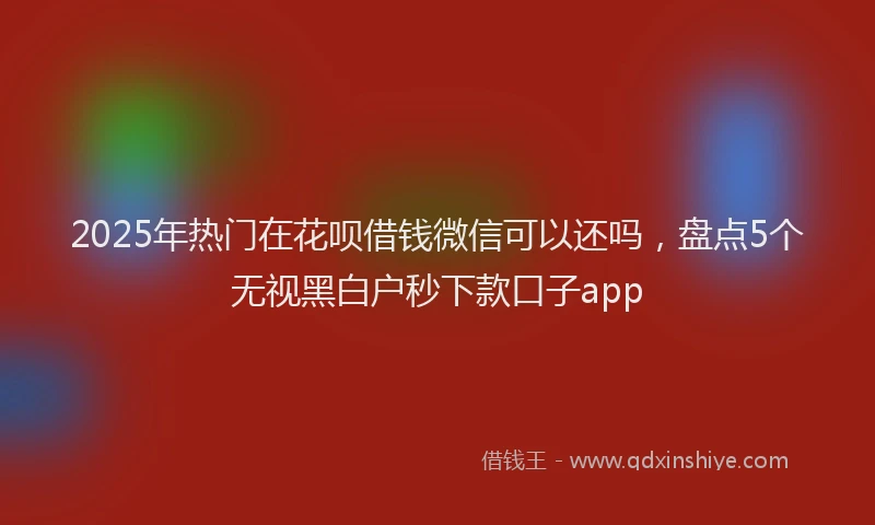 2025年热门在花呗借钱微信可以还吗，盘点5个无视黑白户秒下款口子app