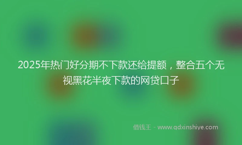 2025年热门好分期不下款还给提额，整合五个无视黑花半夜下款的网贷口子