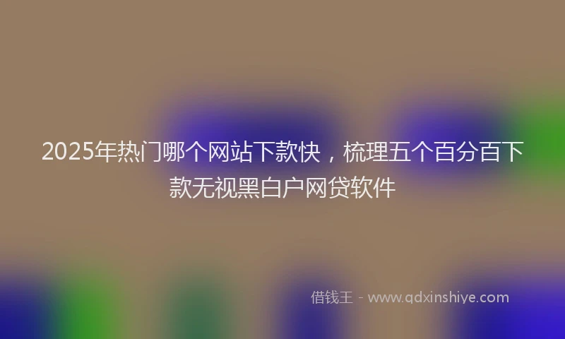2025年热门哪个网站下款快，梳理五个百分百下款无视黑白户网贷软件