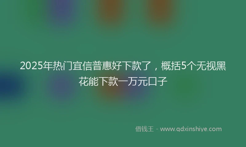 2025年热门宜信普惠好下款了，概括5个无视黑花能下款一万元口子