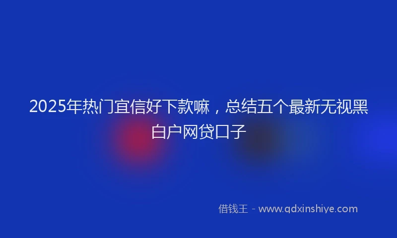 2025年热门宜信好下款嘛,总结五个最新无视黑白户网贷口子