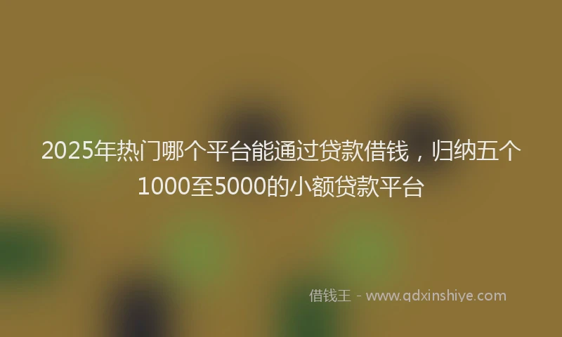 2025年热门哪个平台能通过贷款借钱，归纳五个1000至5000的小额贷款平台