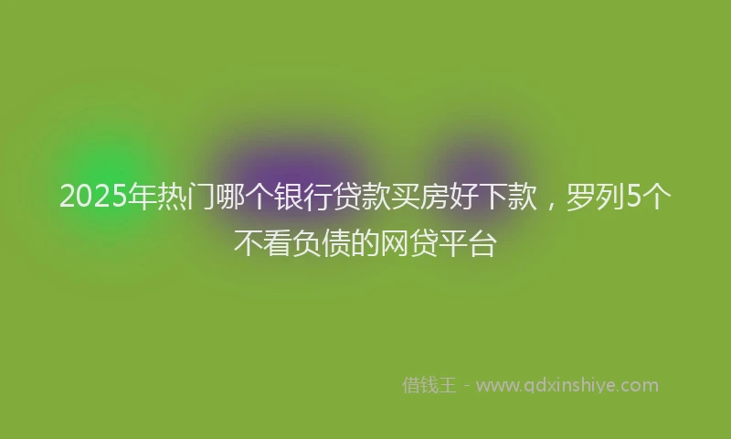 2025年热门哪个银行贷款买房好下款，罗列5个不看负债的网贷平台