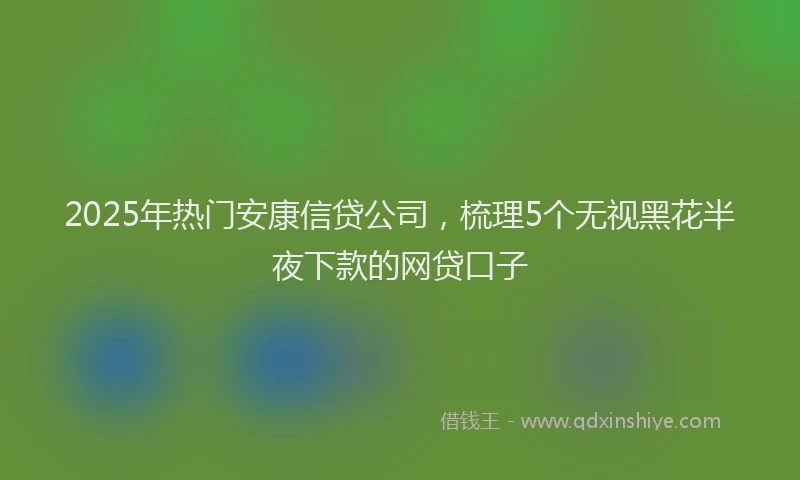 2025年热门安康信贷公司，梳理5个无视黑花半夜下款的网贷口子