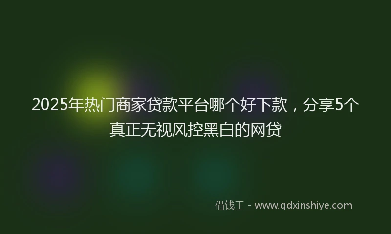 2025年热门商家贷款平台哪个好下款，分享5个真正无视风控黑白的网贷