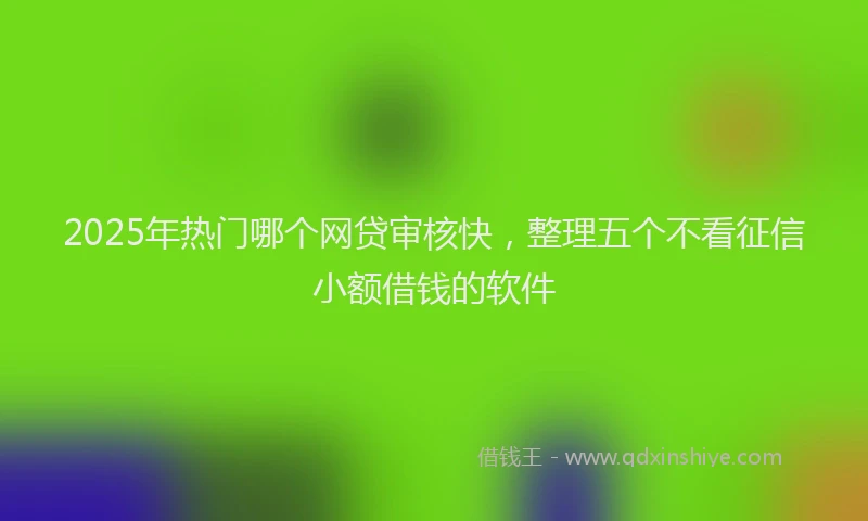 2025年热门哪个网贷审核快，整理五个不看征信小额借钱的软件