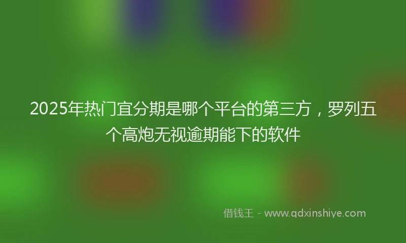 2025年热门宜分期是哪个平台的第三方，罗列五个高炮无视逾期能下的软件