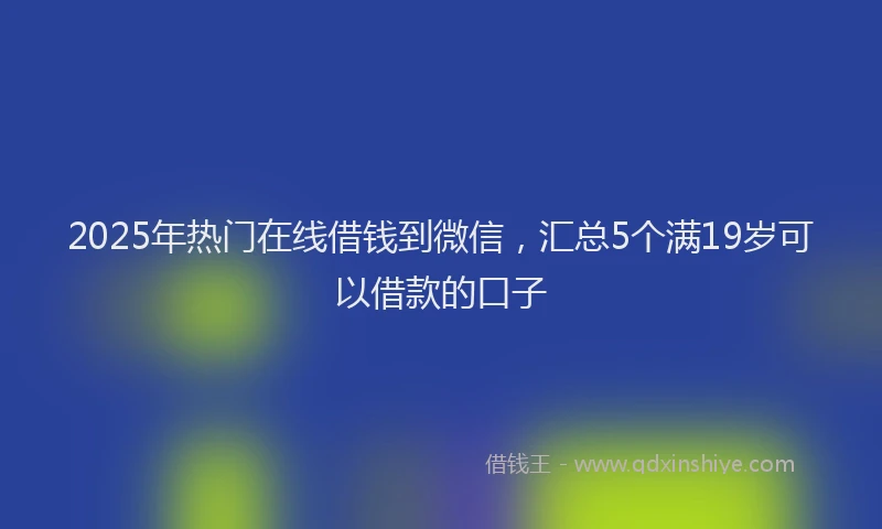 2025年热门在线借钱到微信，汇总5个满19岁可以借款的口子