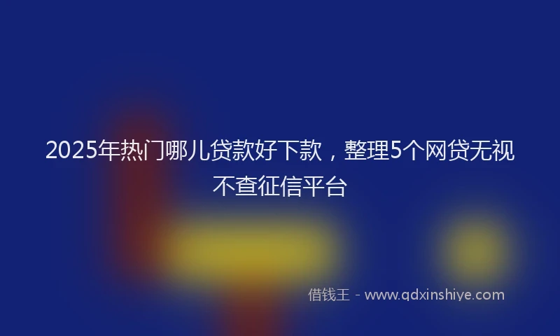 2025年热门哪儿贷款好下款，整理5个网贷无视不查征信平台
